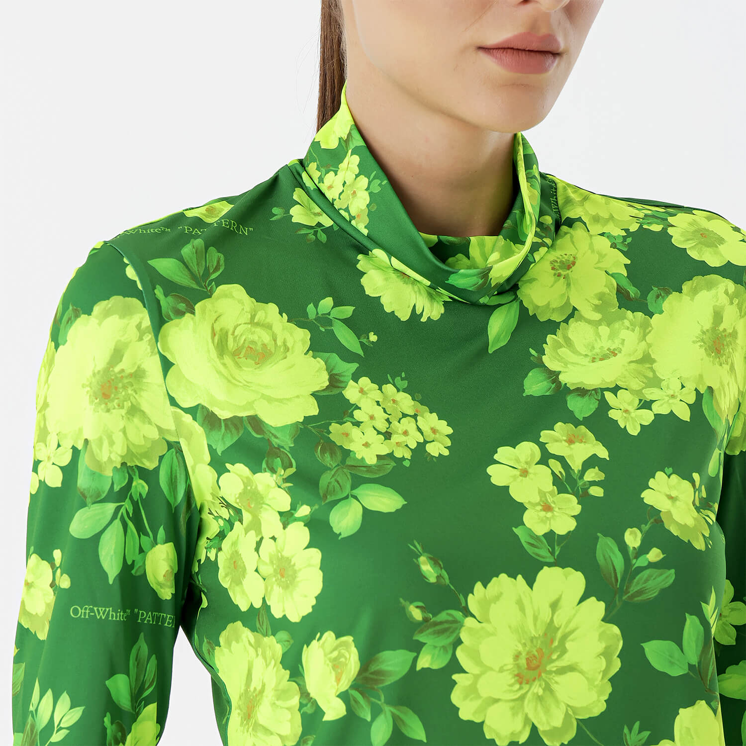 Off White - Green&Yellow Floral Print Blouses